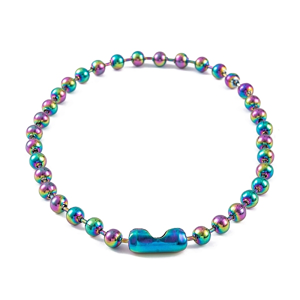

PandaHall Ion Plating(IP) 304 Stainless Steel Ball Chain Necklaces for Women, Rainbow Color, 16.73 inch(42.5cm), bead: 8mm 304 Stainless...