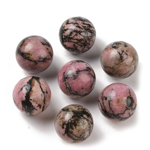 Natural Rhodonite No Hole Sphere Beads