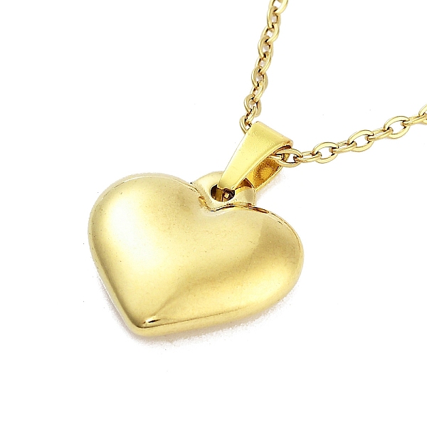 

PandaHall Heart 304 Stainless Steel Pendant Necklaces, Cable Chains Necklaces for Women, Real 18K Gold Plated, 15.75 inch(40cm), pendant...