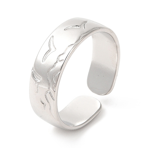 

PandaHall 201 Stainless Steel Open Cuff Ring, Seagull Wave Finger Ring for Women, Carved Bird Ring, Stainless Steel Color, US Size 7(17.4mm)...