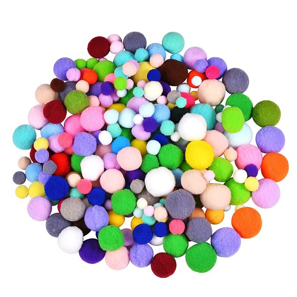 

PandaHall DIY Doll Craft Polyester High-elastic Pom Pom Ball, Round, Mixed Color, 27~29mm, about 30pcs/bag, 1bag Polyester Multicolor
