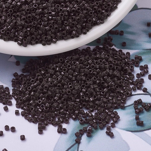 PandaHall MIYUKI Delica Beads, Cylinder, Japanese Seed Beads, 11/0, (DB0734) Opaque Chocolate, 1.3x1.6mm, Hole: 0.8mm, about 2000pcs/bottle...