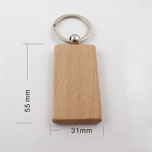 

PandaHall Undyed Wooden Keychains, with Zinc Alloy Split Key Rings, Rectangle, BurlyWood, 9.1cm Wood Rectangle Orange