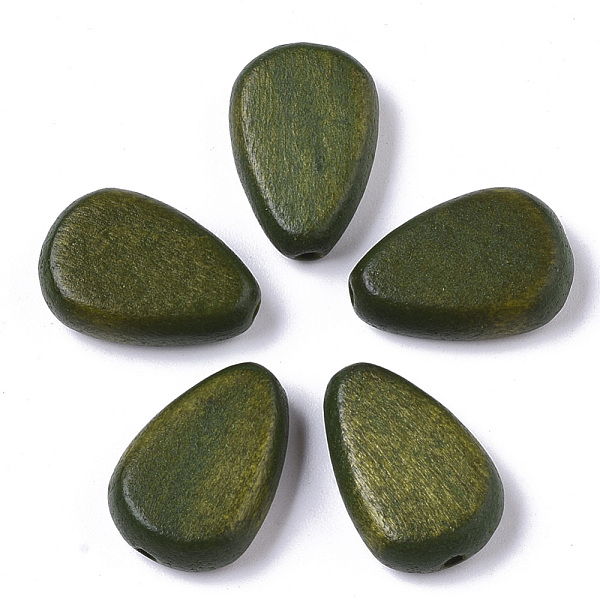 

PandaHall Painted Natural Wood Beads, Teardrop, Olive Drab, 18x12x5.5mm, Hole: 1.5mm Schima Wood Teardrop Green