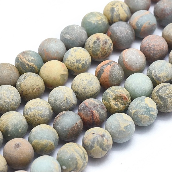 

PandaHall Natural Aqua Terra Jasper Beads Strands, Frosted, Round, 8mm, Hole: 1mm, about 50pcs/strand, 15.7 inch(40cm) Aqua Terra Jasper...