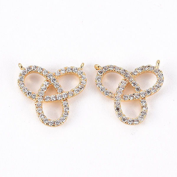 

PandaHall Brass Micro Pave Clear Cubic Zirconia Links Connectors, Nickel Free, Real 18K Gold Plated, 13x13.5x2mm, Hole: 0.5mm Brass+Cubic...
