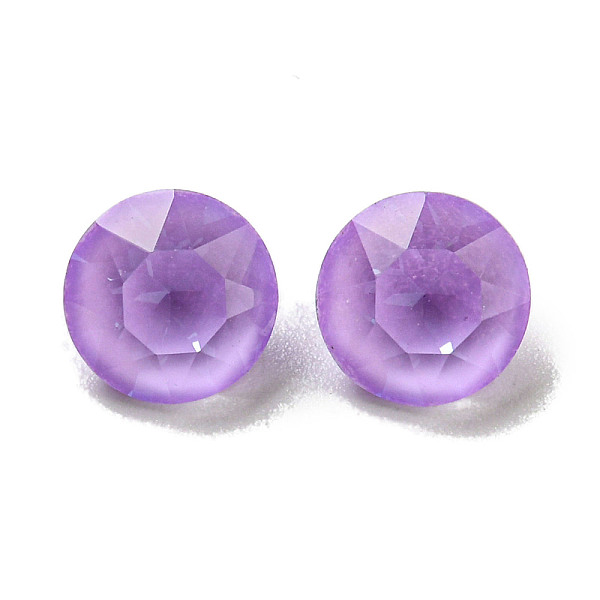 

PandaHall Glass Rhinestone Cabochons, Point Back & Back Plated, Faceted, Round, Purple Velvet, 6x4.5mm Glass Rhinestone Round Purple