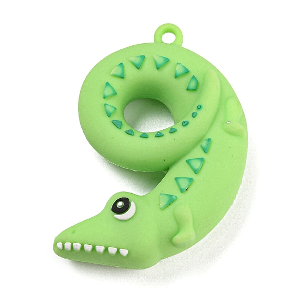 

PandaHall Cartoon PVC Plastic Big Pendants, Number 9 Charm, Crocodile, 51x36x15mm, Hole: 3mm PVC Crocodile