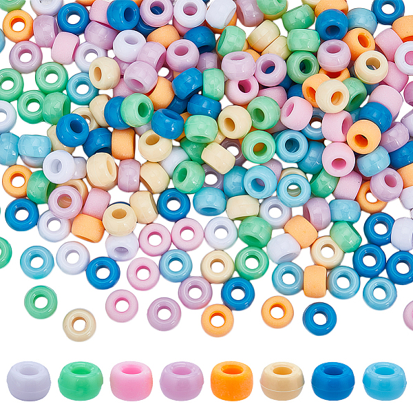 

PandaHall SUNNYCLUE 800Pcs Pony Beads Bulk 6x9mm Large Hole Opaque Pony Bead Pink Blue Green White Colored Plastic Pony Beads for Crafts..., Multicolor