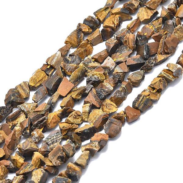 

PandaHall Raw Rough Natural Tiger Eye Beads Strands, Nuggets, 6~27x4~17x3.5~8mm, Hole: 1mm, about 23~46pcs/strand, 15.35 inch(39cm) Tiger...