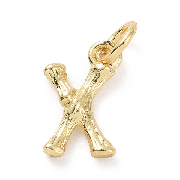 

PandaHall Brass Pendants, with Jump Ring, Golden, Letter Charm, Letter X, 12x7x2mm, Hole: 3mm Brass Letter X Gold