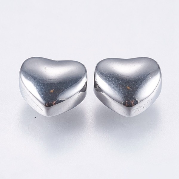 

PandaHall 304 Stainless Steel Beads, Heart, Stainless Steel Color, 8x9x5mm, Hole: 2mm 304 Stainless Steel Heart