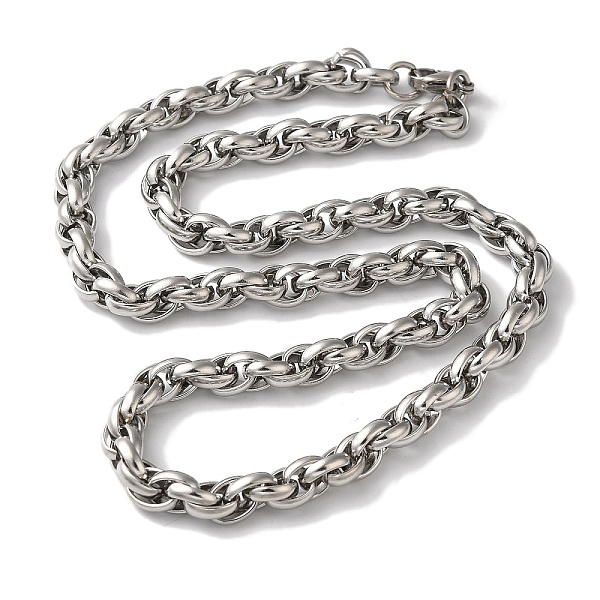 

PandaHall 201 Stainless Steel Rope chain Necklaces, Stainless Steel Color, 23.43~23.82 inch(59.5~60.5cm) 201 Stainless Steel