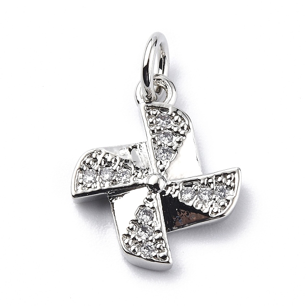 

PandaHall Brass Micro Pave Cubic Zirconia Charms, with Jump Ring, Windmill/Pinwheel Charms, Platinum, 14x12x2mm, Hole: 3.2mm Brass+Cubic..., Clear