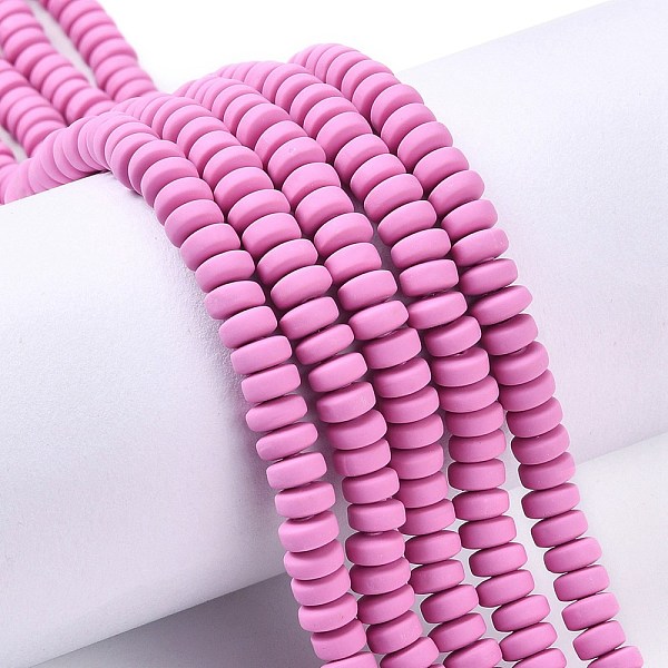 

PandaHall Handmade Polymer Clay Beads Strands, for DIY Jewelry Crafts Supplies, Flat Round, Orchid, 6~7x3mm, Hole: 1.5mm, about..., Purple