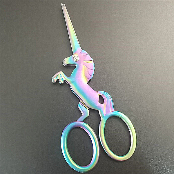 

PandaHall 201 Stainless Steel Scissors, Unicorn Cute Snips, for Needlework, Cross-stitch, Embroidery, Sewing, Quilting Craft, Rainbow Color...