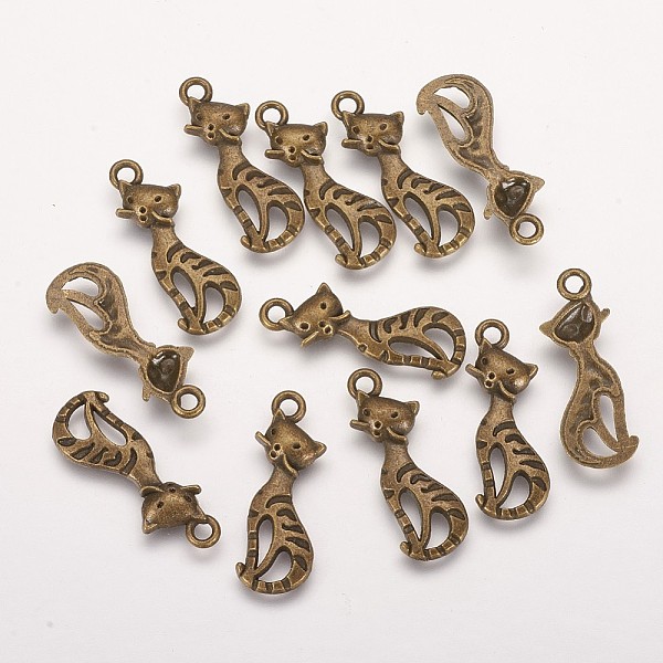 

PandaHall Tibetan Style Alloy Kitten Pendants, Cadmium Free & Nickel Free & Lead Free, Cartoon Cat Shape, Antique Bronze, 25x9x2mm, Hole...