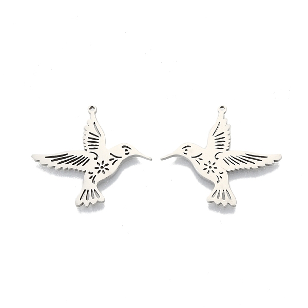 

PandaHall 201 Stainless Steel Pendants, Birds, Stainless Steel Color, 27.5x30.5x1.5mm, Hole: 1.2mm 201 Stainless Steel Bird
