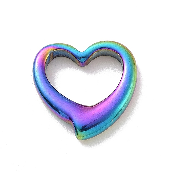 

PandaHall Vacuum Plating 304 Stainless Steel Linking Rings, Heart, Rainbow Color, 16x16.5x3mm 304 Stainless Steel Heart