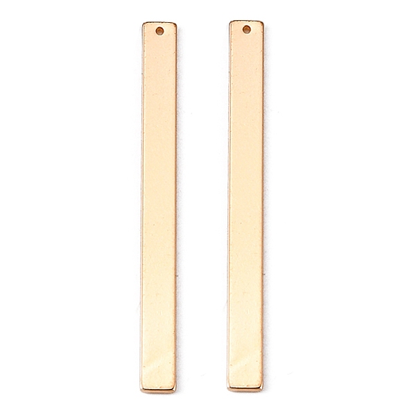 

PandaHall Brass Big Pendants, Stamping Blank Tag, Rectangle, Light Gold, 55x5x1mm, Hole: 1mm Brass Rectangle