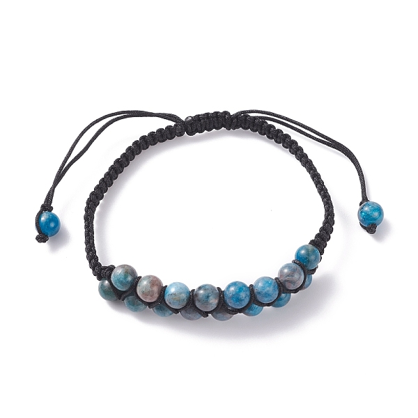 Round Natural Apatite Braided Bead Bracelet For Women
