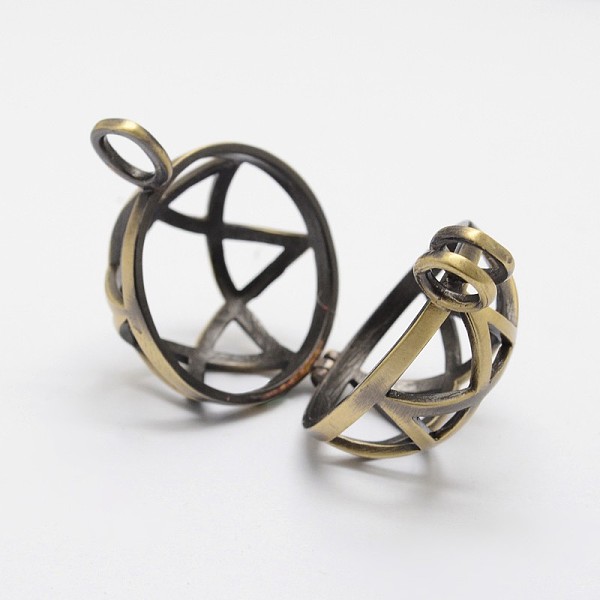 

PandaHall Filigree Round with Star of David Brass Locket Pendants, for Jewish, Cage Pendants, Lead Free & Cadmium Free, Antique Bronze...