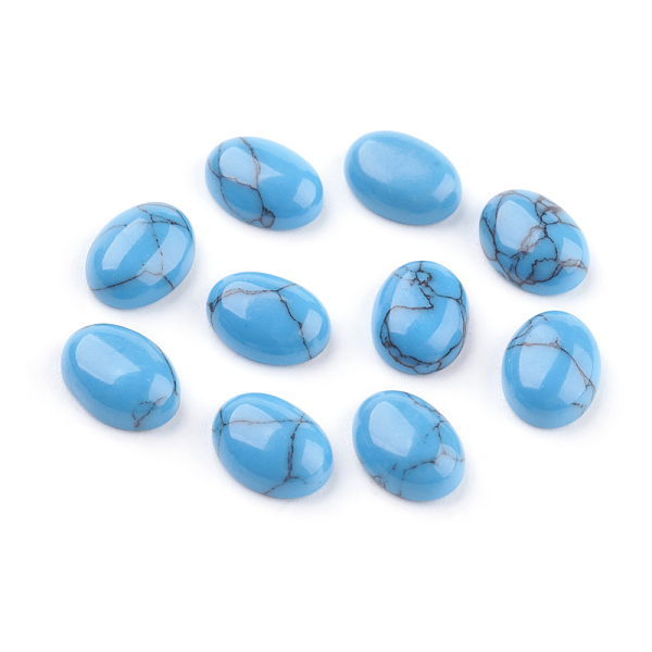 

PandaHall Synthetic Blue Turquoise Cabochons, Oval, 8x6x2.5mm Synthetic Turquoise Oval Blue