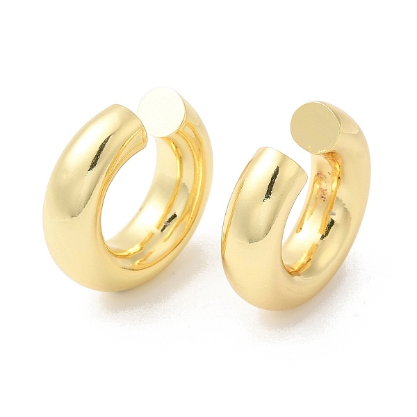 

PandaHall Rack Plating Brass Round Cuff Earrings, Long-Lasting Plated, Cadmium Free & Lead Free, Real 18K Gold Plated, 26x27x7.5mm Brass
