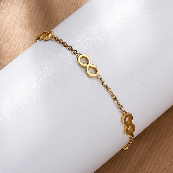 304 Stainless Steel Infinity Link Bracelets