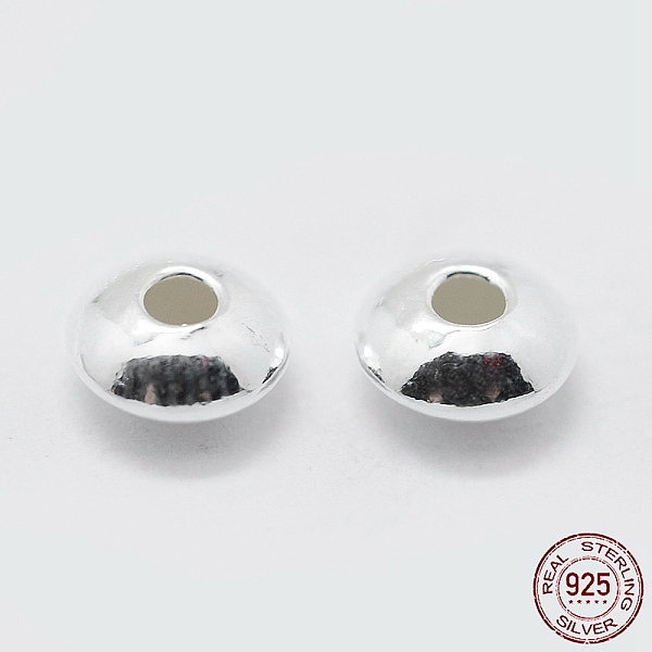 

PandaHall 925 Sterling Silver Corrugated Spacer Beads, Saucer Beads, Silver, 5x2.5mm, Hole: 1mm, about 39~41pcs/5g Sterling Silver Rondelle...
