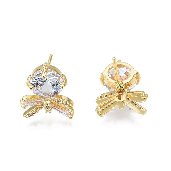 

PandaHall Clear Cubic Zirconia Flower of Life Stud Earrings, Brass Jewelry for Women, Nickel Free, Real 18K Gold Plated, 14x12mm, Pin: 0.7mm...