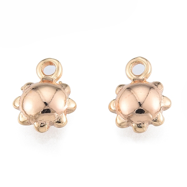 

PandaHall Brass Charms, Cadmium Free & Nickel Free & Lead Free, Sunflower, Real 18K Gold Plated, 9x7x3mm, Hole: 1.2mm Brass Flower