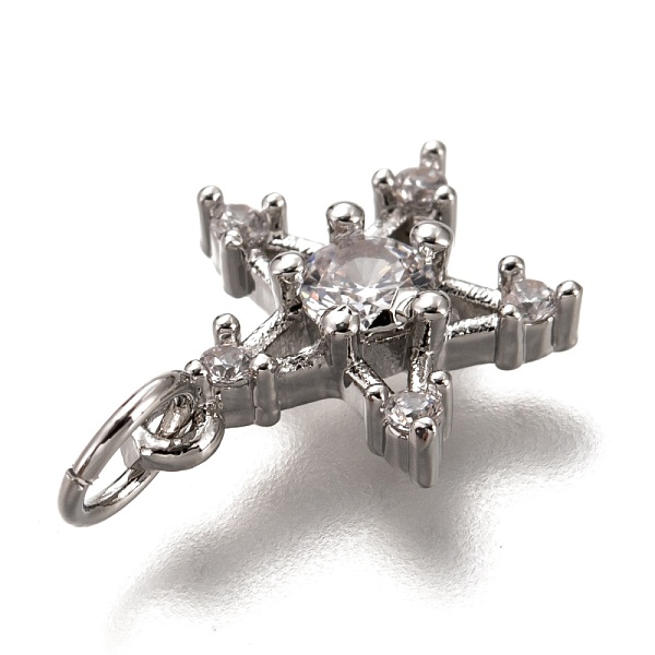 

PandaHall Brass Micro Pave Clear Cubic Zirconia Charms, Cadmium Free & Lead Free, Long-Lasting Plated, Star, Platinum, 12.5x11x3mm, Hole...