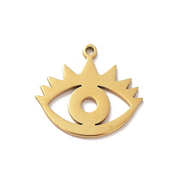

PandaHall 304 Stainless Steel Pendants, Laser Cut, Eye Charm, Golden, 15x17x1mm, Hole: 1.2mm 304 Stainless Steel Eye