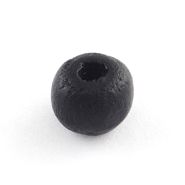

PandaHall Round Natural Wood Beads, Dyed, Lead Free, Black, 40x37~38mm, Hole: 7mm Schima Wood Round Black