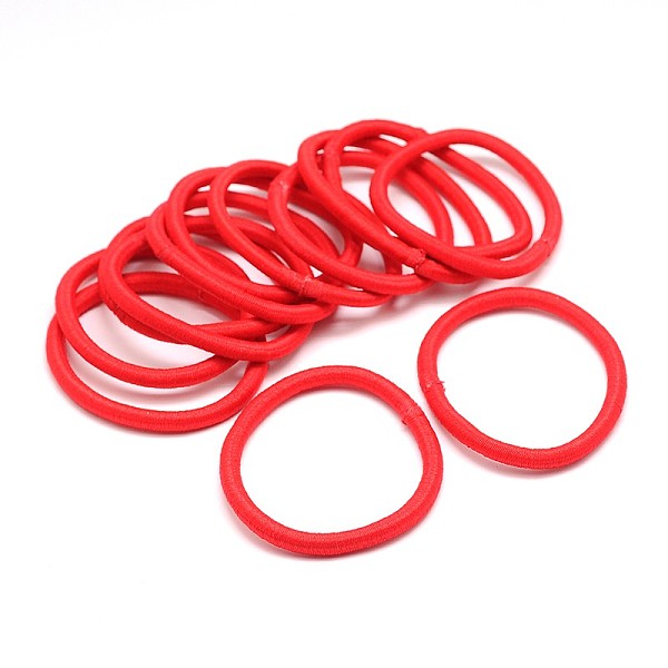 

PandaHall Girl's Hair Accessories, Nylon Thread Elastic Fiber Hair Ties, Ponytail Holder, Red, 44mm Elastic Fibre Red