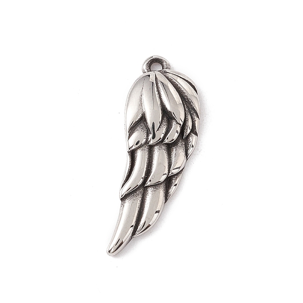

PandaHall 304 Stainless Steel Pendant, Wing, Antique Silver, 22.5x8x3mm, Hole: 1mm 304 Stainless Steel Wing