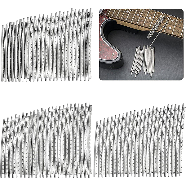 

PandaHall BENECREAT 72Pcs 3 Sizes Guitar Fret Wires, 2.2/2.7/2.9/mm Width Platinum Color Brass Fretwire Accessory for Electric Acoustic...