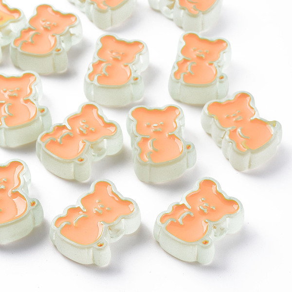 

PandaHall Transparent Acrylic Beads, with Enamel, Frosted, Bear, Honeydew, 26.5x20x9mm, Hole: 3mm Acrylic Bear Green
