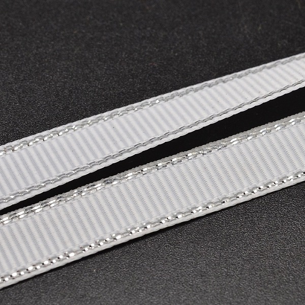 

PandaHall Polyester Grosgrain Ribbons for Gift Packing, Silver Wired Edge Ribbon, Gainsboro, 1/4 inch(6mm), about 100yards/roll(91.44m/roll)..., Gray