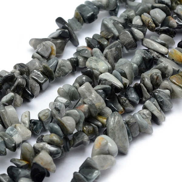 

PandaHall Natural Hawk's Eye Beads Strands, Eagle Eye Stone, Chip, 5~8mm, Hole: 1mm, about 33 inch(84cm) Eagle Eye Stone Chip