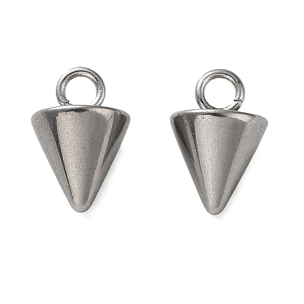 

PandaHall 304 Stainless Steel Charms, Cone Charm, Stainless Steel Color, 9x6mm, Hole: 1.8mm 304 Stainless Steel Cone