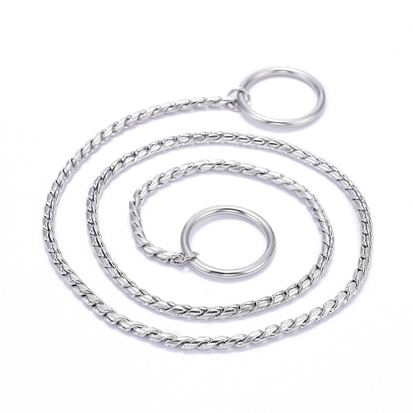 

PandaHall 304 Stainless Steel Dog Choke Chain Collar, Snake Chain Collar Choker, for Training Walking, Stainless Steel Color, 22.2 inch...