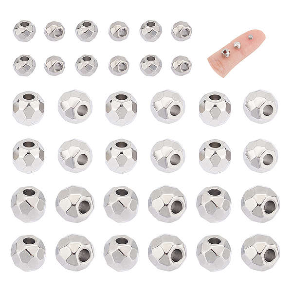 

PandaHall Unicraftale 36Pcs 3 Style 201 Stainless Steel Beads, Round, Stainless Steel Color, 3~5.5x2.5~5mm, Hole: 1.2~2mm, 12pcs/style 201...