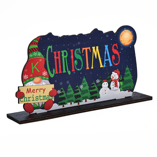 

PandaHall Wood Tabletop Display Decorations, Xmas Table Centerpiece Sign, Christmas Theme, Santa Claus & Tree, Mixed Color, Finished..., Multicolor