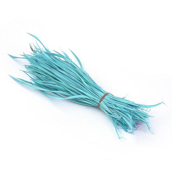 PandaHall Goose feather Costume Accessories, Dyed, Sky Blue, 80~250x3~5mm, about 200pcs/bundle Feather Feather Blue