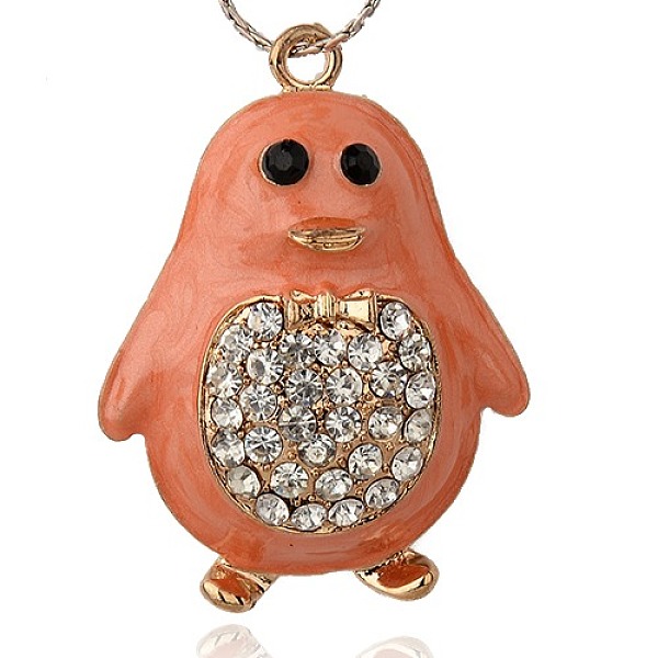 

PandaHall Alloy Enamel Animal Big Pendants, with Crystal Rhinestone, Penguin, Golden, Coral, 57x42x13mm, Hole: 3.5mm Alloy Rhinestone+Enamel..., Red