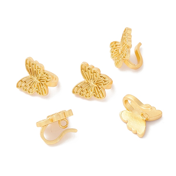 

PandaHall Rack Plating Brass S Hook Clasps, Long-Lasting Plated, Lead Free & Cadmium Free, Butterfly, Matte Gold Color, 10x11mm, Hole: 1.5mm...
