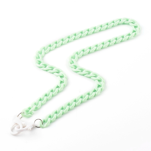 

PandaHall Personalized Acrylic Curb Chain Necklaces, Eyeglass Chains, Handbag Chains, with Plastic Lobster Claw Clasps, Pale Green, 24 inch...