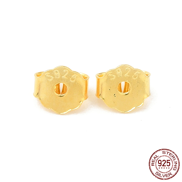 

PandaHall 925 Sterling Silver Friction Ear Nuts, Butterfly Earring Backs for Post Earrings, with S925 Stamp, Real 18K Gold Plated, 4x4.5x2mm...